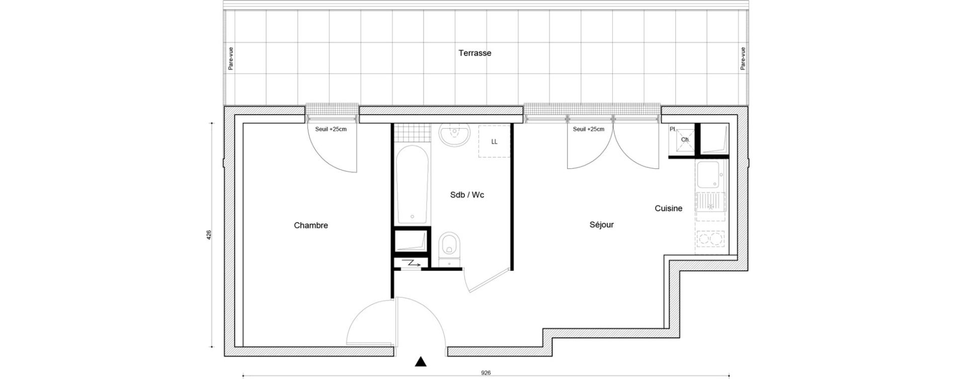 Appartement T2 de 35,04 m2 &agrave; Petit-Couronne Centre ville - archipel