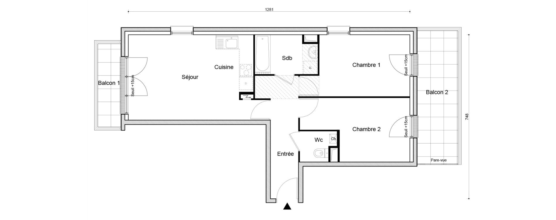 Appartement T3 de 62,21 m2 &agrave; Petit-Couronne Centre ville - archipel