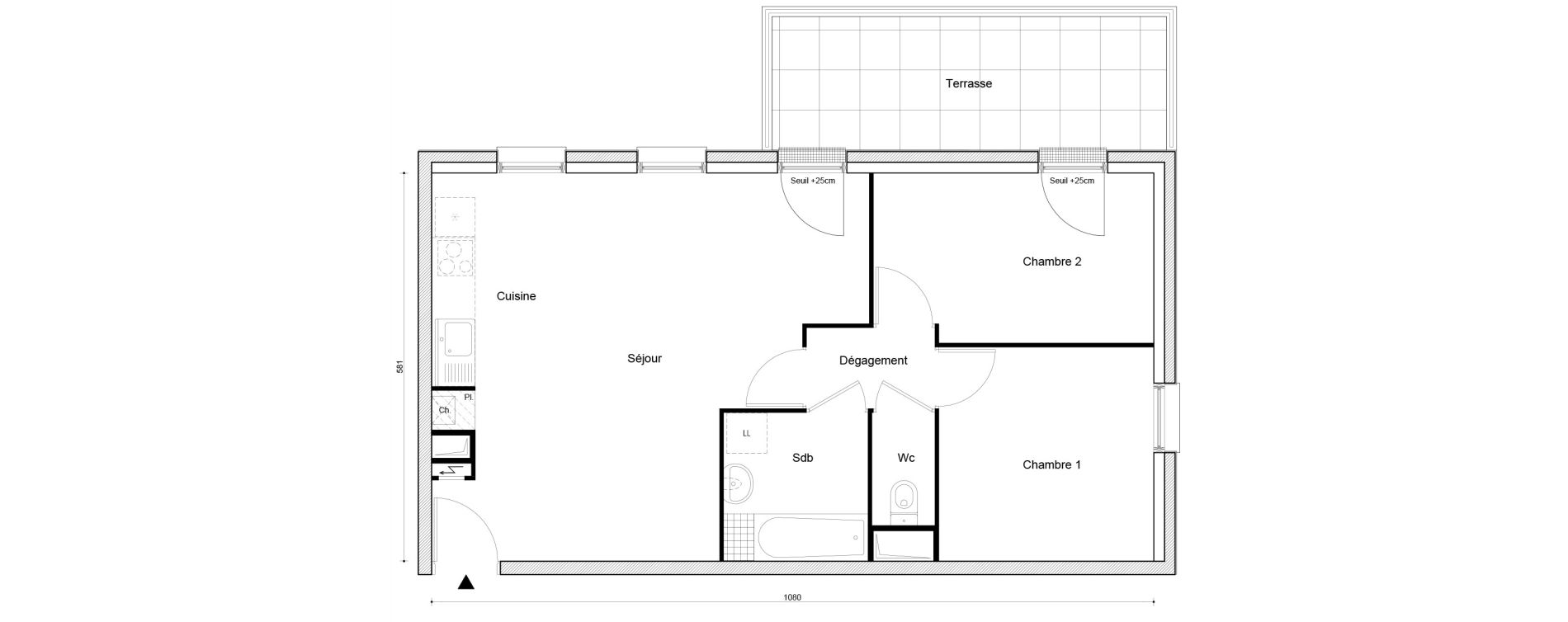 Appartement T3 de 60,75 m2 &agrave; Petit-Couronne Centre ville - archipel