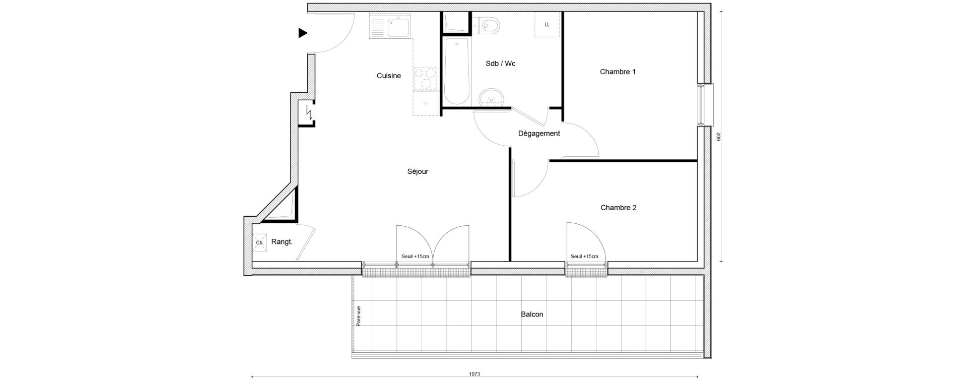 Appartement T3 de 56,50 m2 &agrave; Petit-Couronne Centre ville - archipel