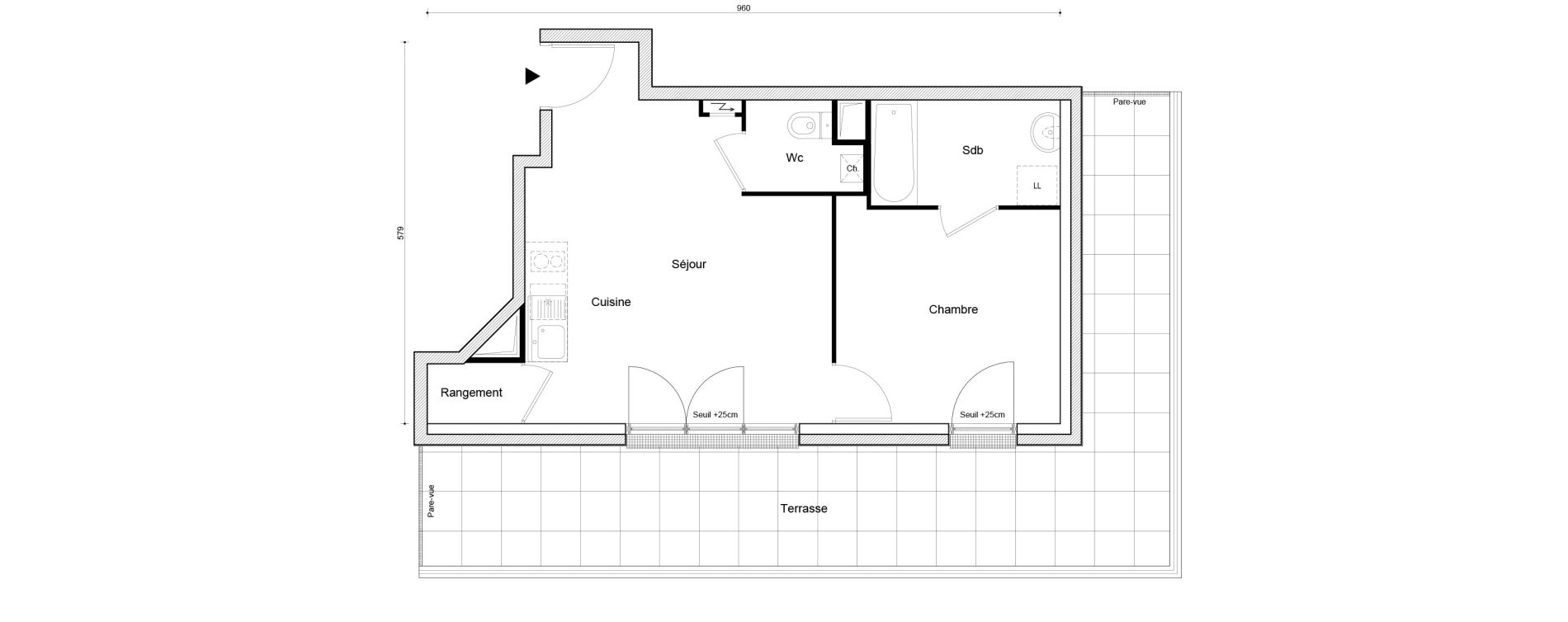 Appartement T2 de 40,87 m2 &agrave; Petit-Couronne Centre ville - archipel