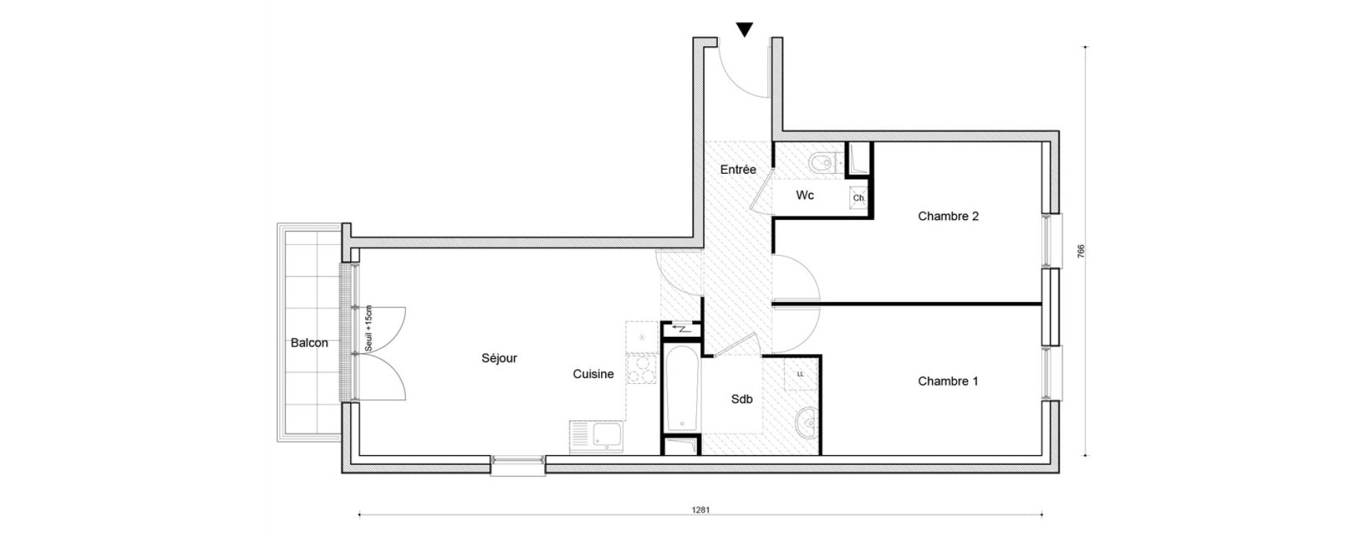 Appartement T3 de 62,82 m2 &agrave; Petit-Couronne Centre ville - archipel