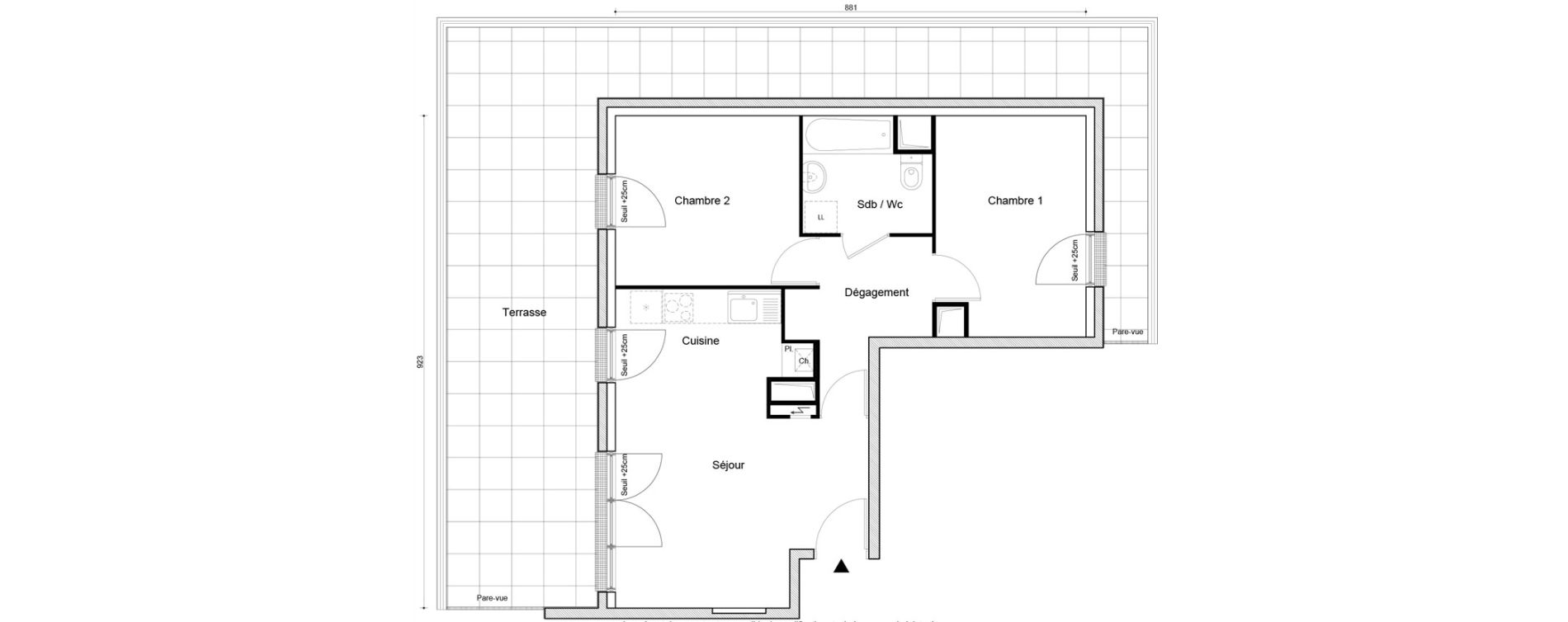 Appartement T3 de 56,48 m2 &agrave; Petit-Couronne Centre ville - archipel