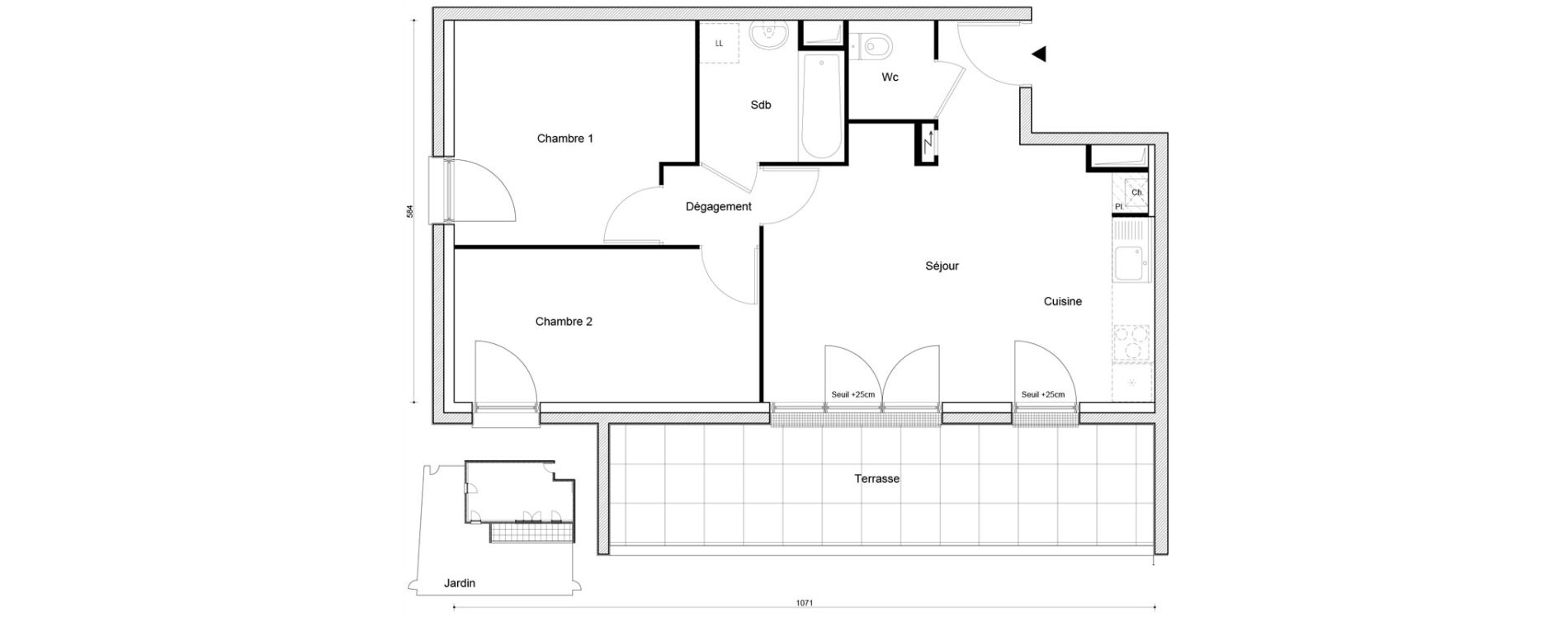 Appartement T3 de 56,57 m2 &agrave; Petit-Couronne Centre ville - archipel