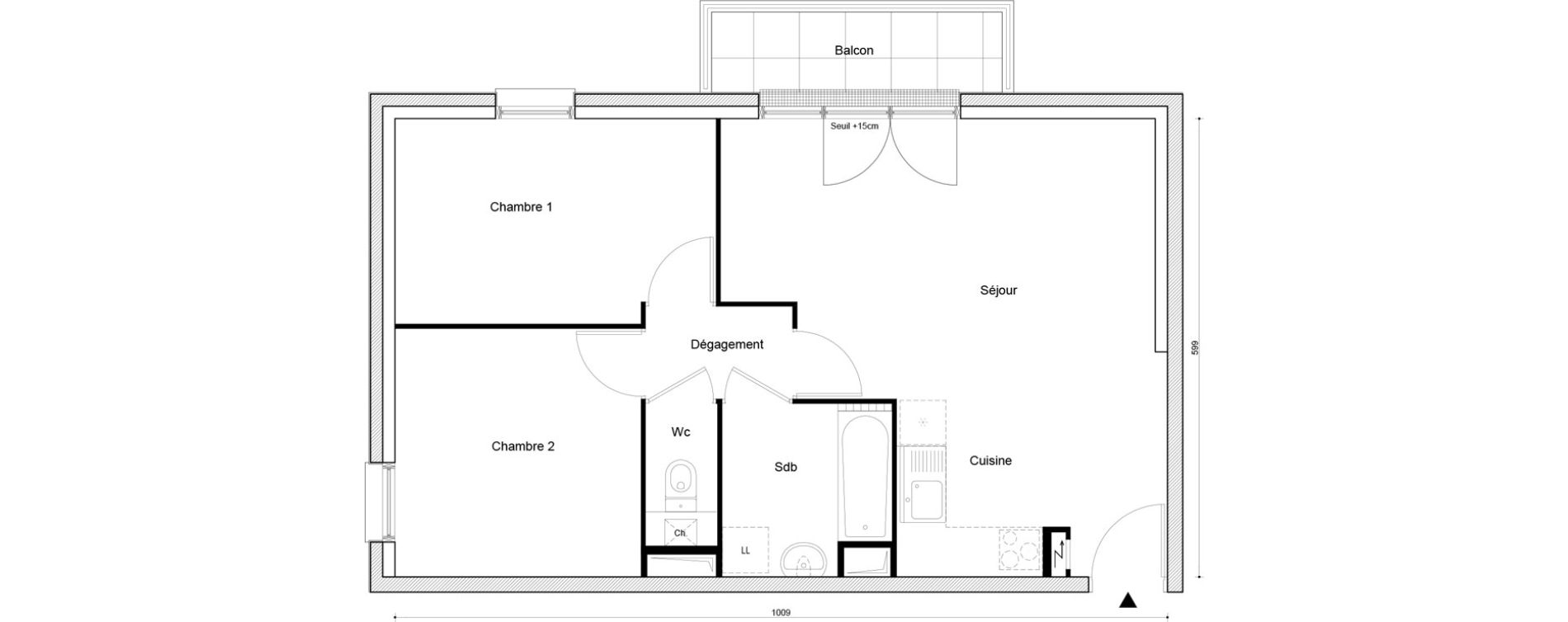 Appartement T3 de 58,02 m2 &agrave; Petit-Couronne Centre ville - archipel