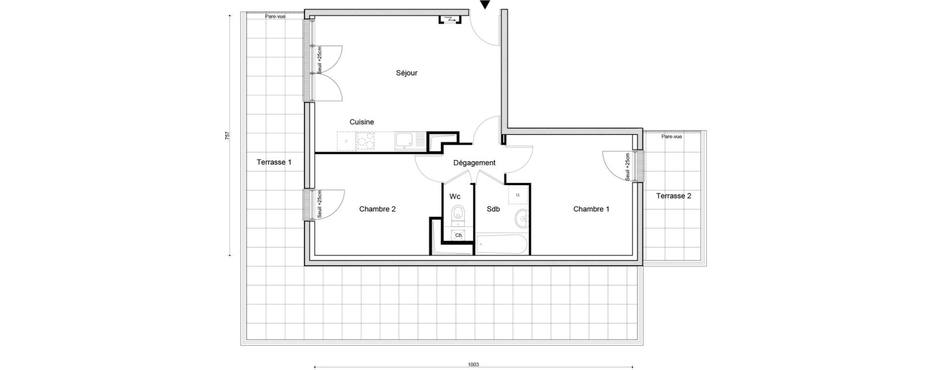 Appartement T3 de 57,89 m2 &agrave; Petit-Couronne Centre ville - archipel