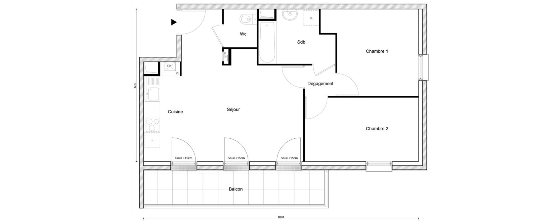 Appartement T3 de 60,23 m2 &agrave; Petit-Couronne Centre ville - archipel