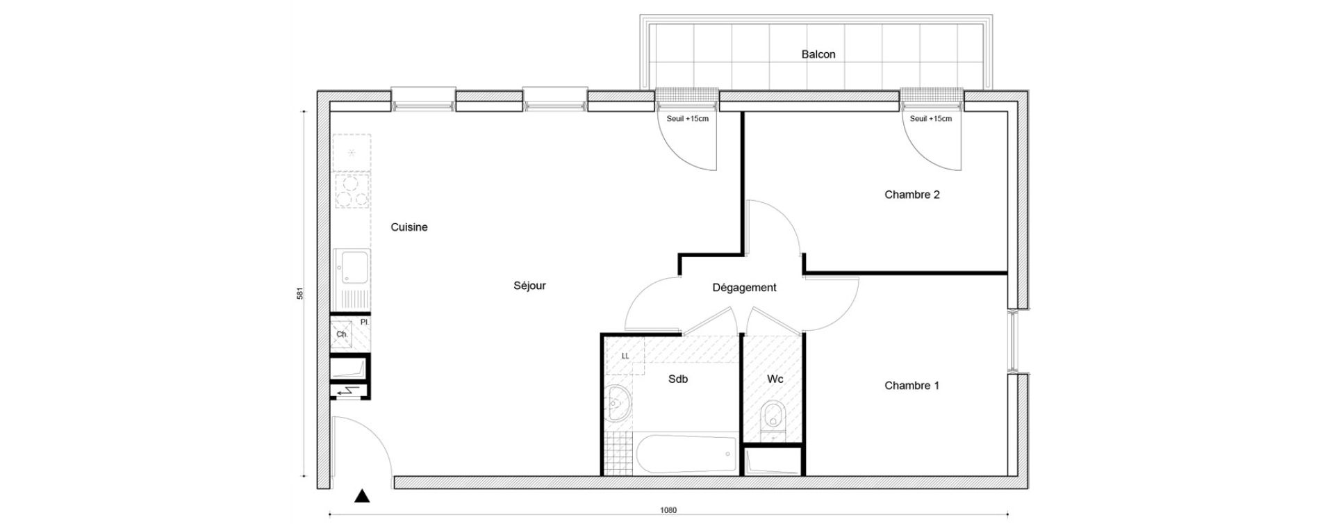 Appartement T3 de 60,75 m2 &agrave; Petit-Couronne Centre ville - archipel