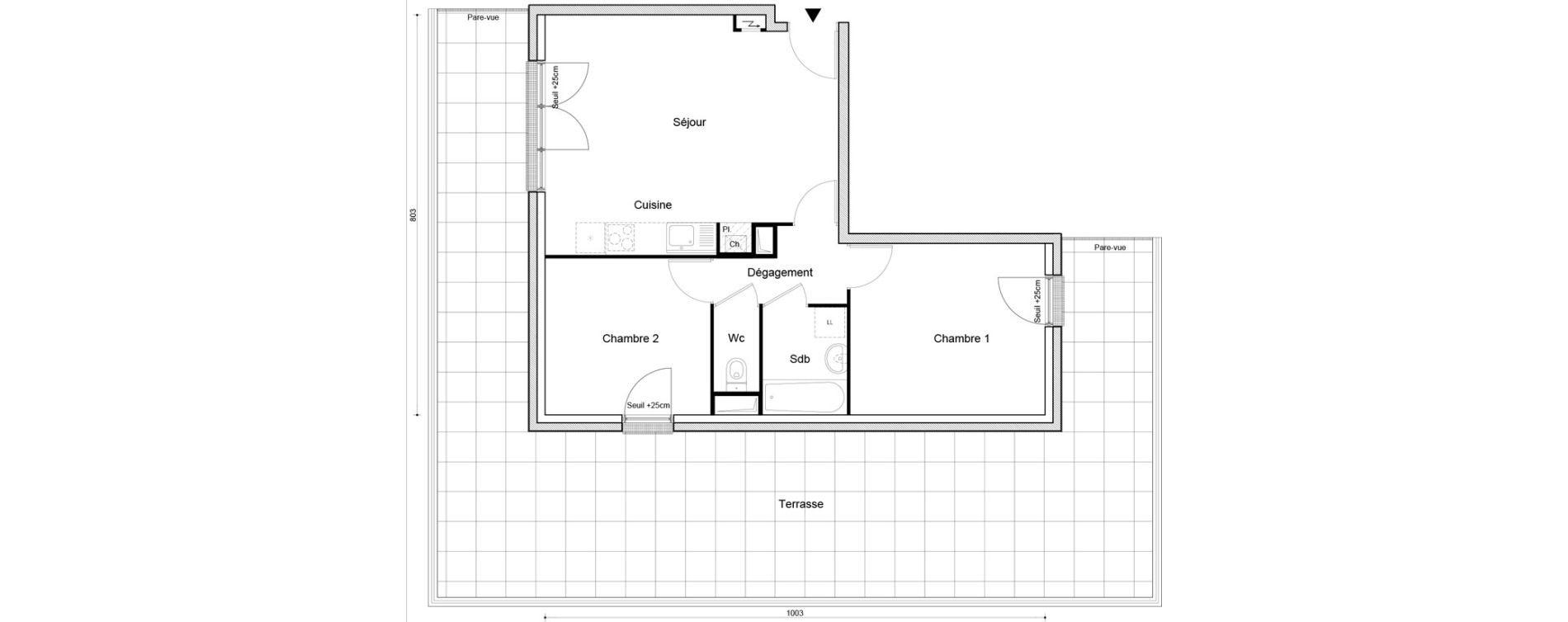 Appartement T3 de 59,16 m2 &agrave; Petit-Couronne Centre ville - archipel