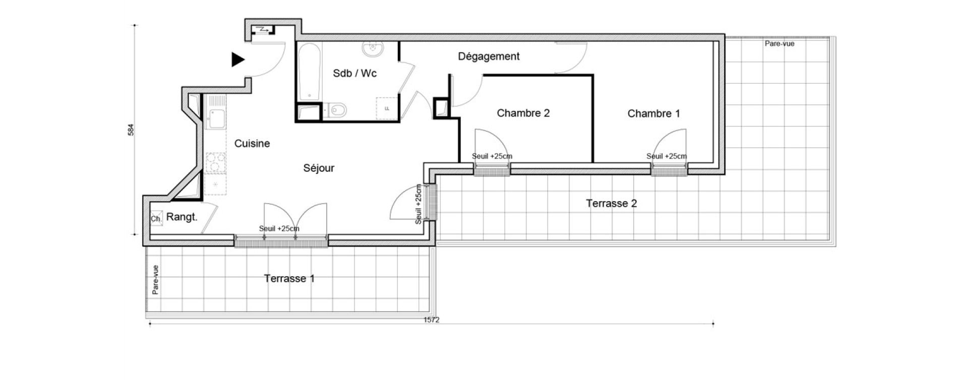 Appartement T3 de 58,91 m2 &agrave; Petit-Couronne Centre ville - archipel