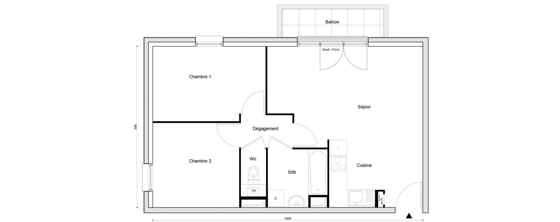 Appartement T3 de 58,19 m2 &agrave; Petit-Couronne Centre ville - archipel