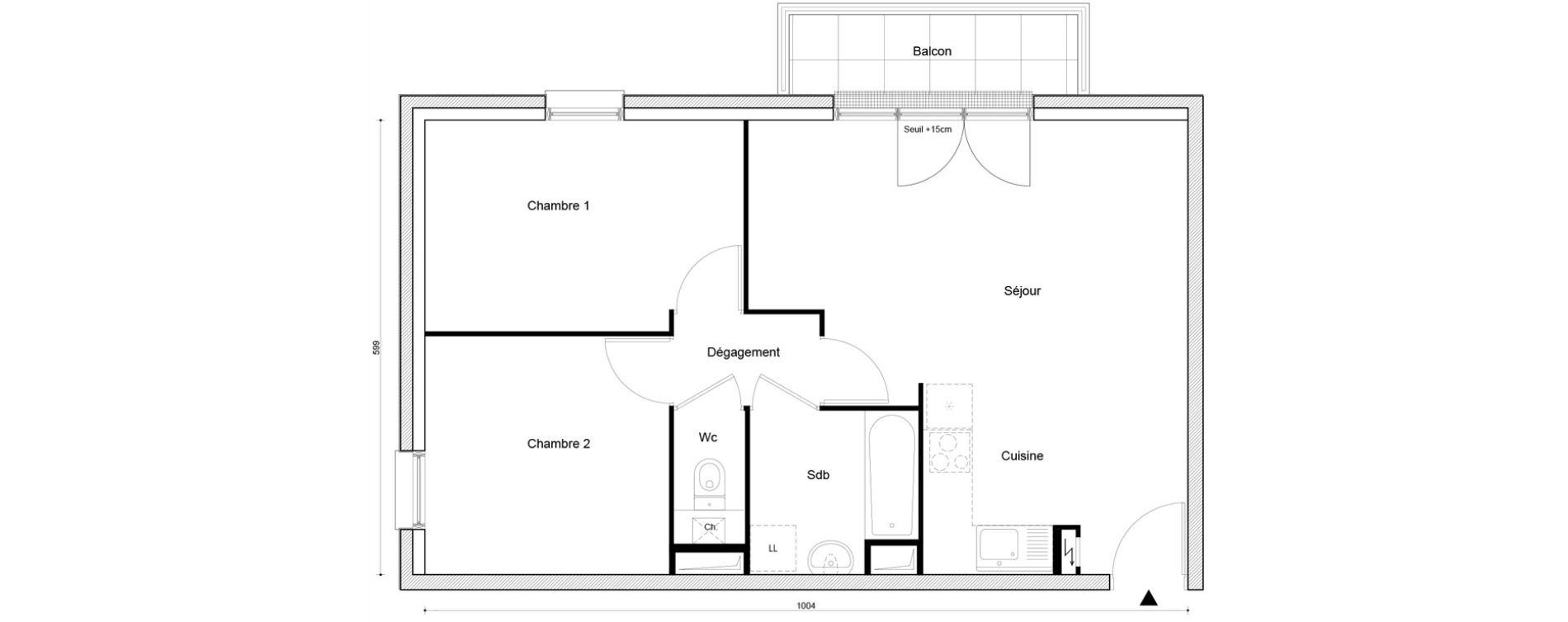 Appartement T3 de 58,19 m2 &agrave; Petit-Couronne Centre ville - archipel