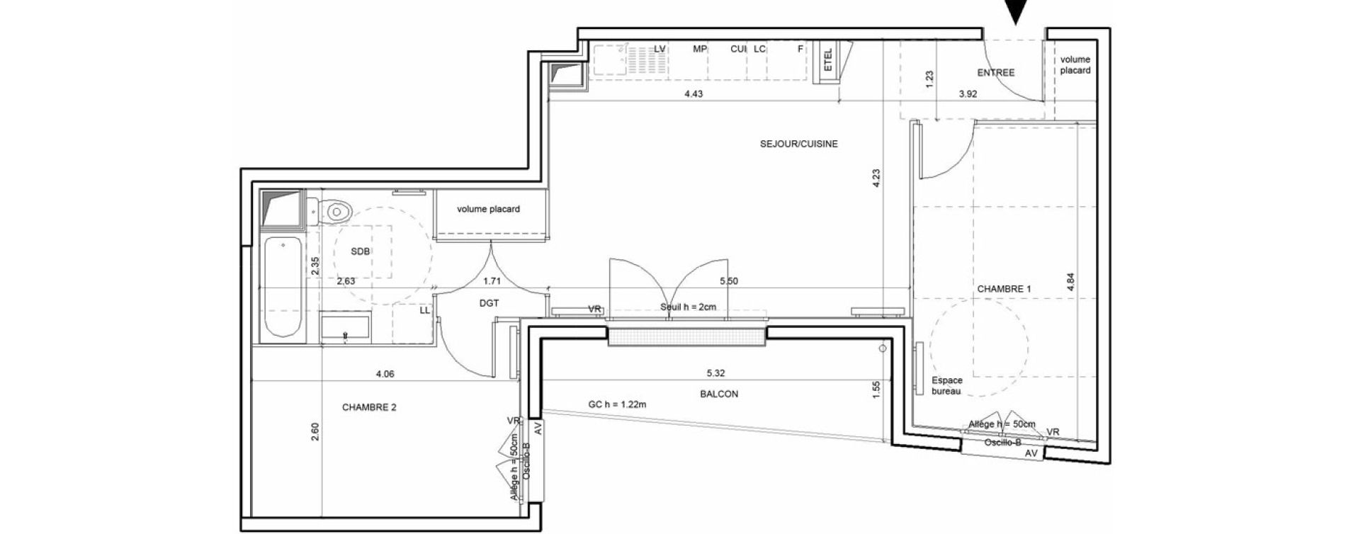 Appartement T3 de 59,22 m2 &agrave; Rouen Blossom park