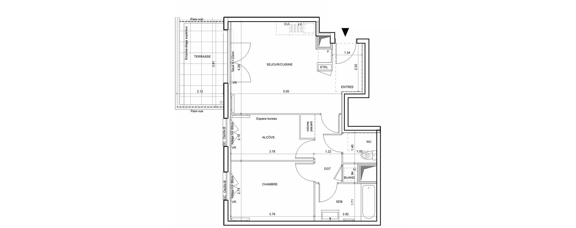 Appartement T2 de 51,08 m2 &agrave; Rouen Blossom park