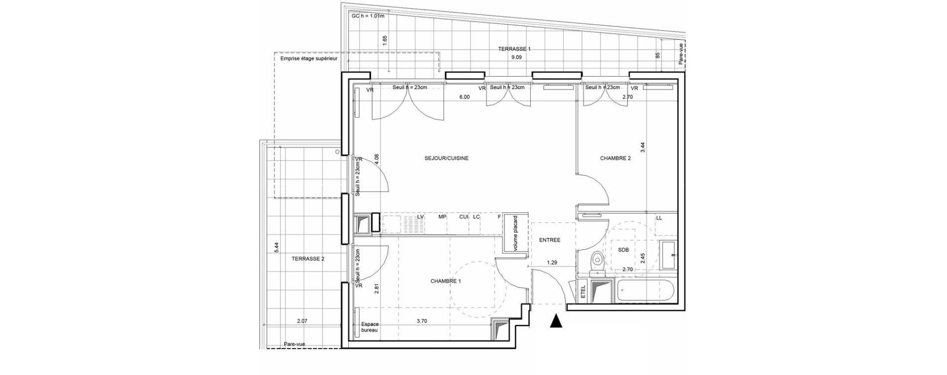 Appartement T3 de 54,04 m2 &agrave; Rouen Blossom park