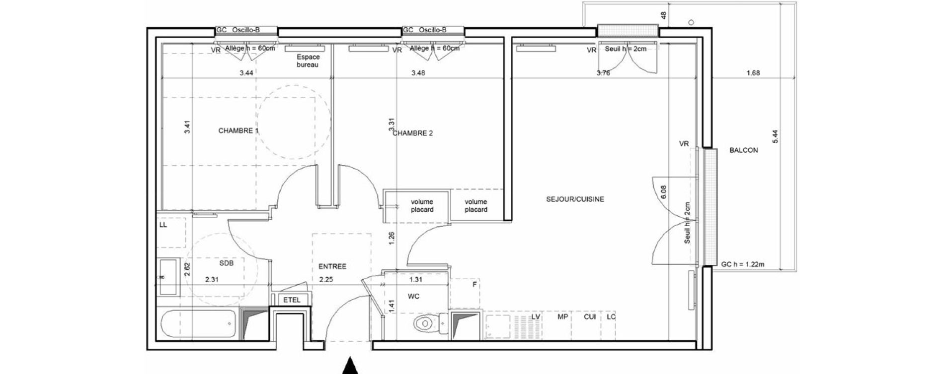 Appartement T3 de 63,38 m2 &agrave; Rouen Blossom park