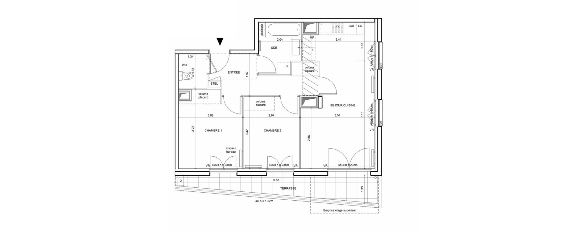 Appartement T3 de 55,91 m2 &agrave; Rouen Blossom park