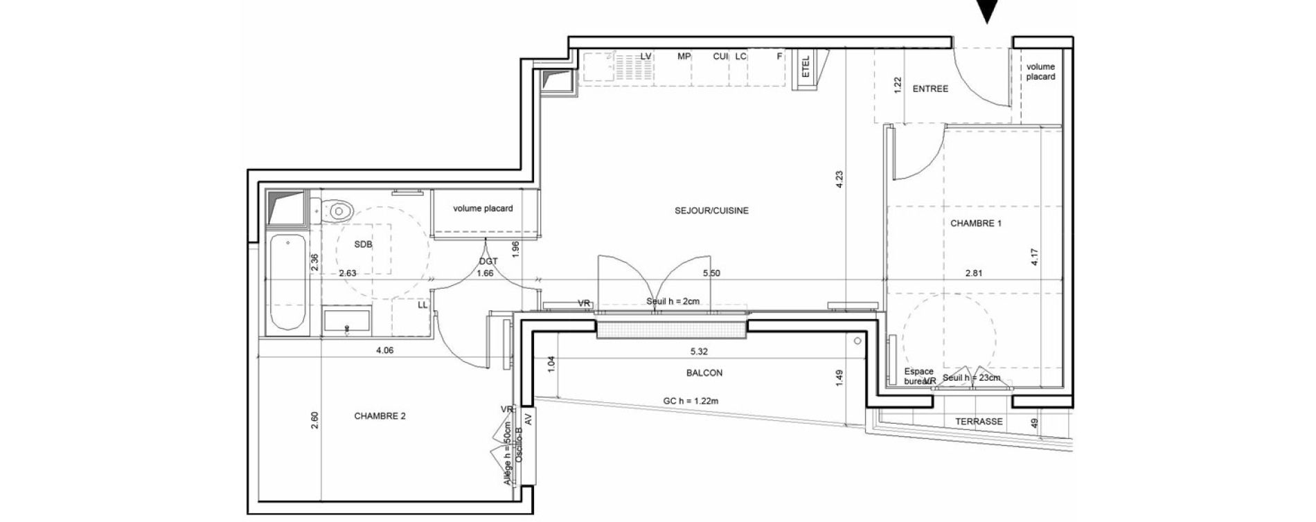 Appartement T3 de 57,77 m2 &agrave; Rouen Blossom park