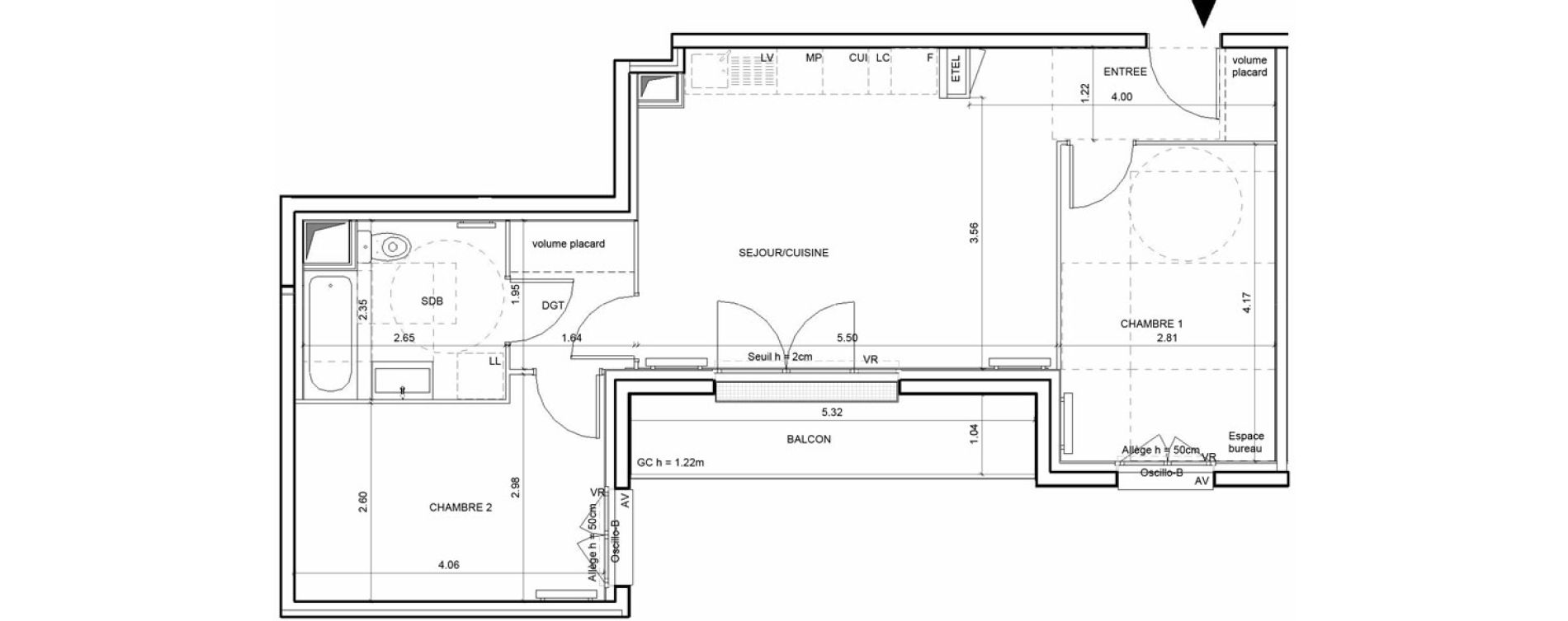 Appartement T2 de 57,72 m2 &agrave; Rouen Blossom park