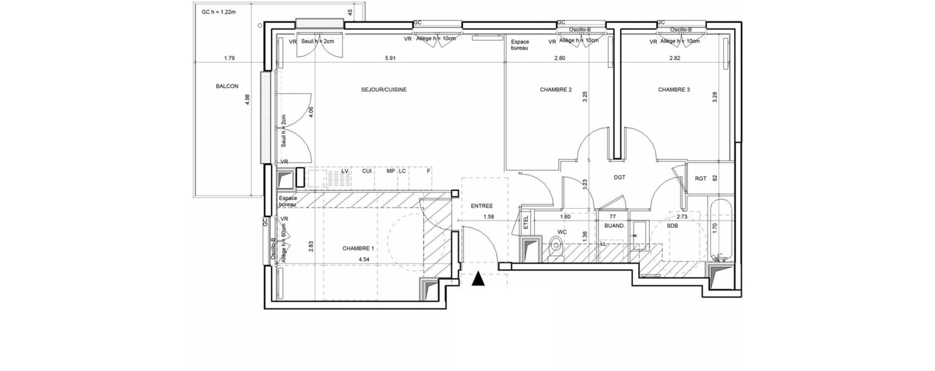 Appartement T4 de 71,58 m2 &agrave; Rouen Blossom park