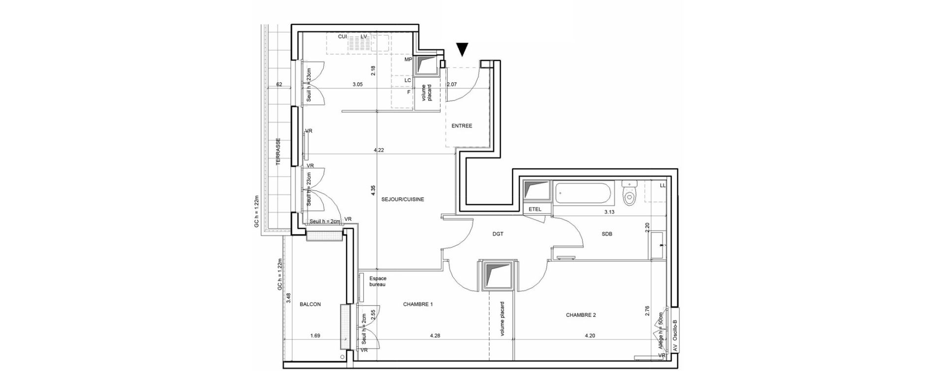 Appartement T3 de 58,47 m2 &agrave; Rouen Blossom park