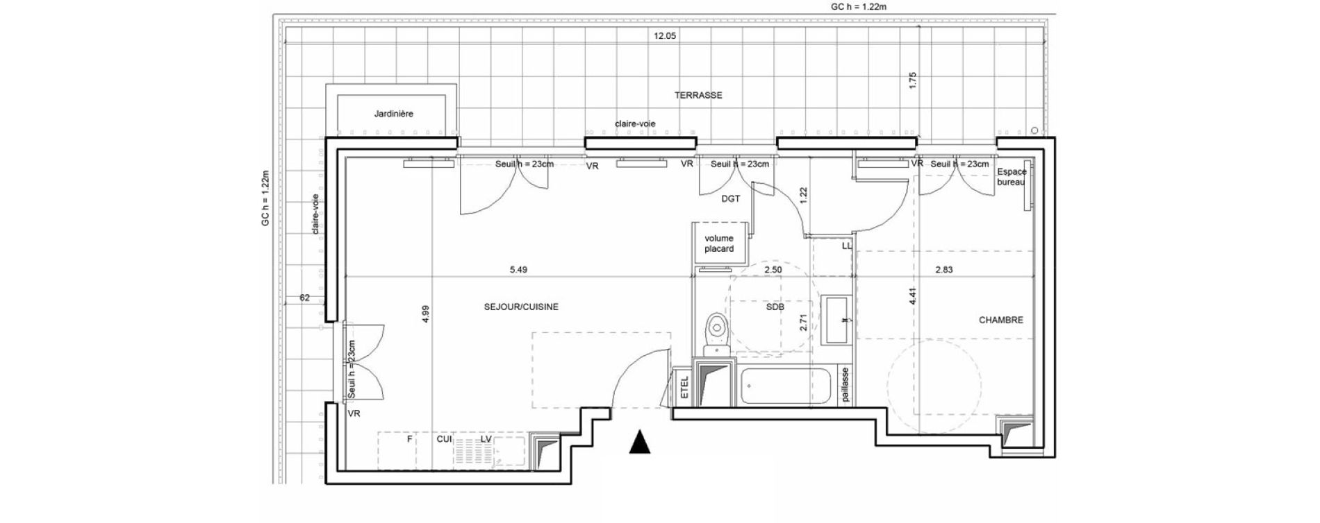 Appartement T2 de 46,27 m2 &agrave; Rouen Blossom park