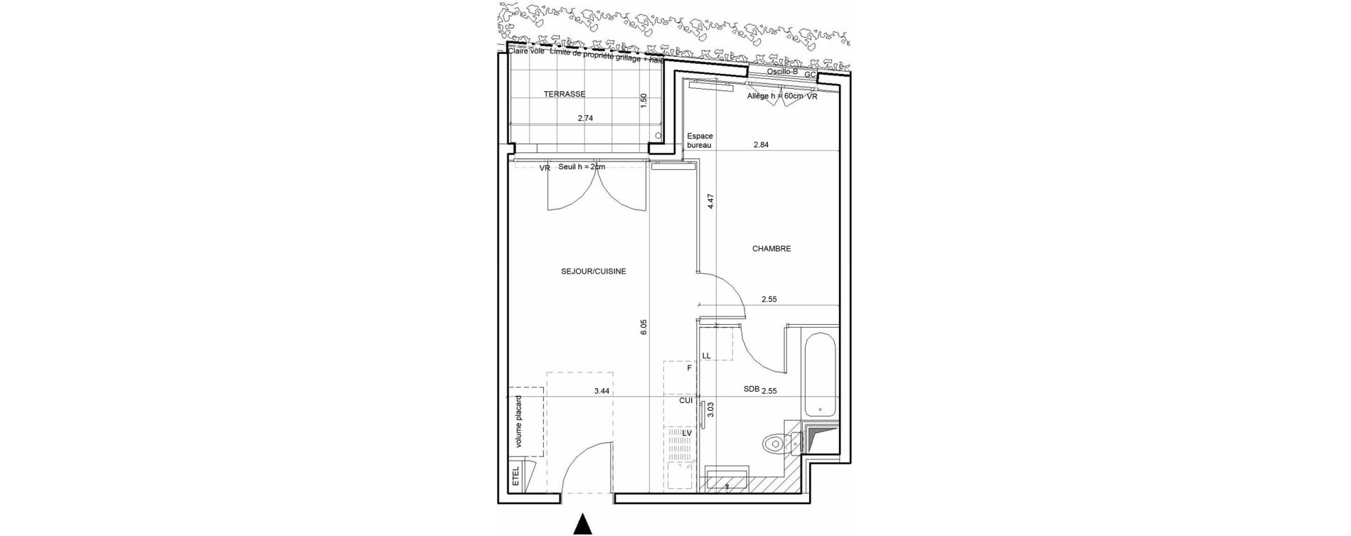 Appartement T2 de 38,82 m2 &agrave; Rouen Blossom park