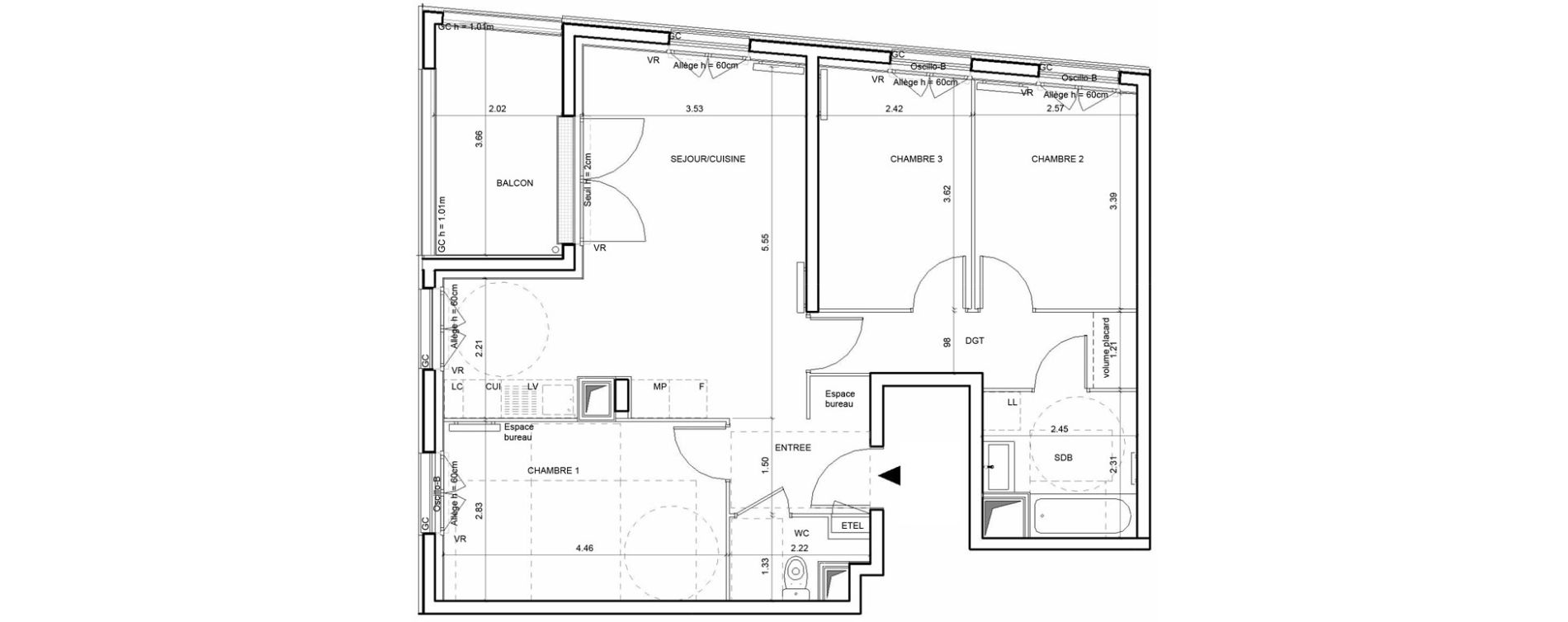 Appartement T4 de 72,04 m2 &agrave; Rouen Blossom park