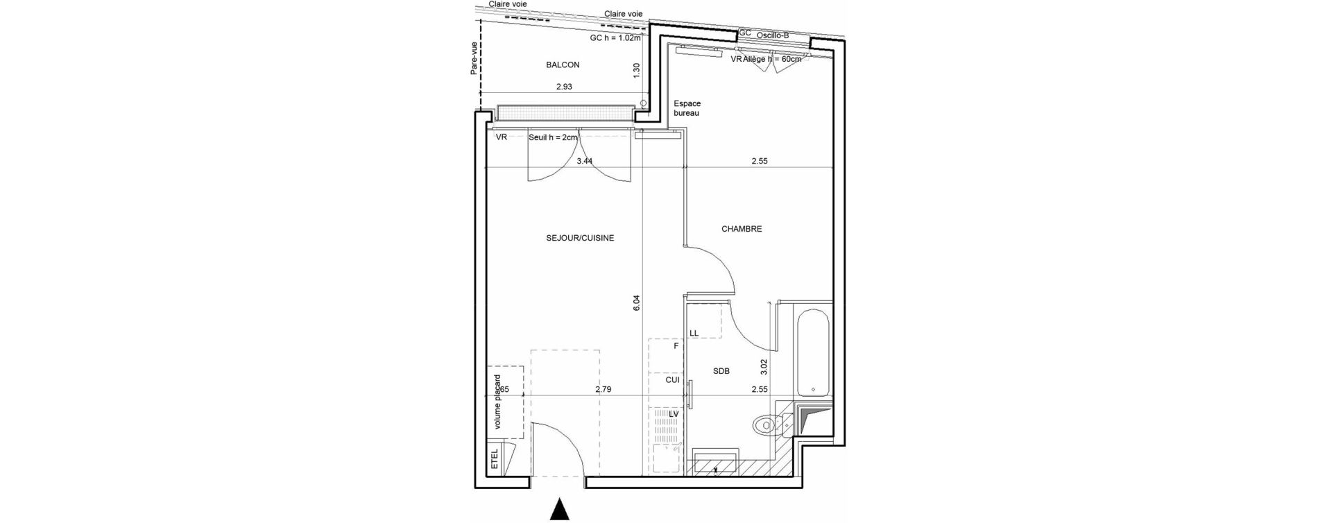 Appartement T2 de 38,80 m2 &agrave; Rouen Blossom park