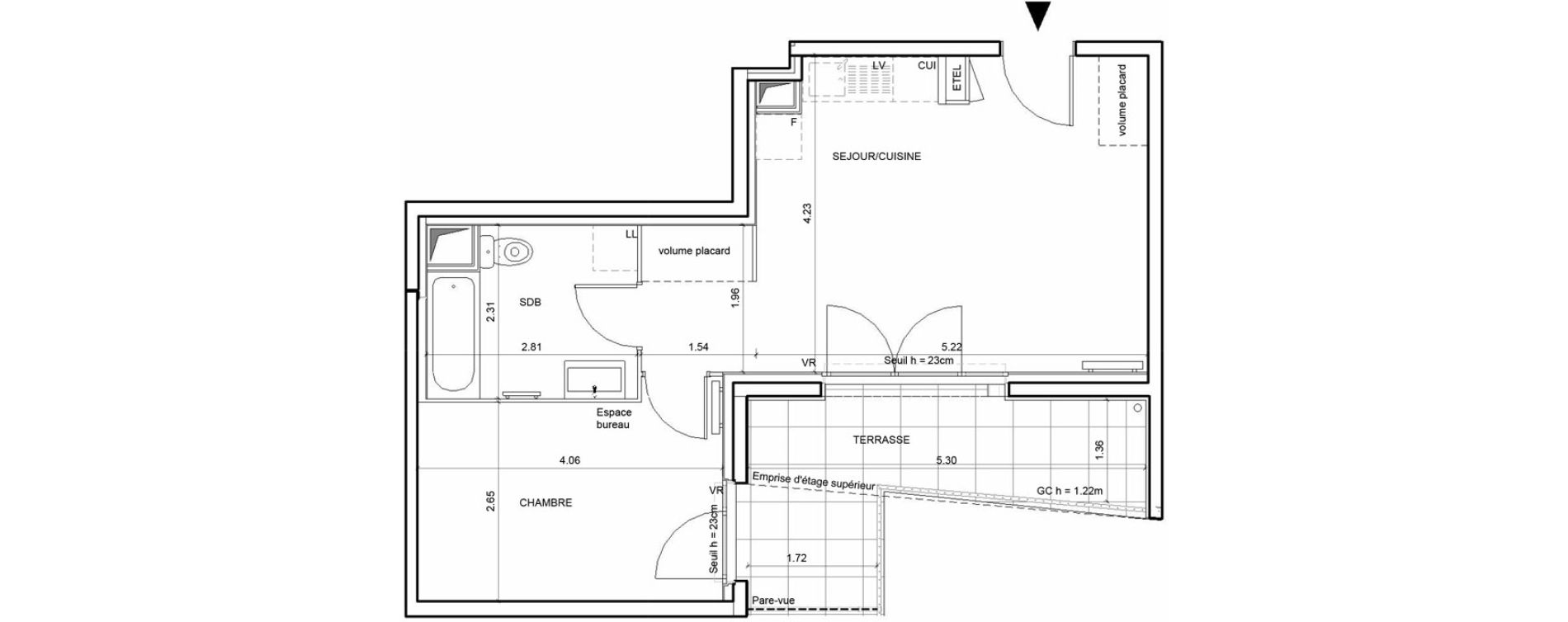 Appartement T2 de 41,51 m2 &agrave; Rouen Blossom park