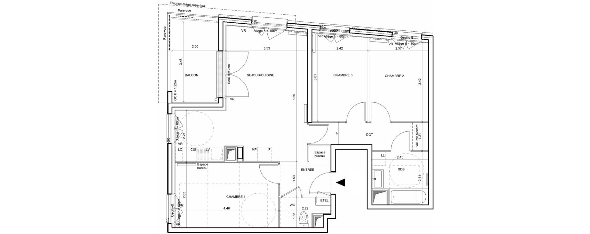 Appartement T4 de 72,04 m2 &agrave; Rouen Blossom park