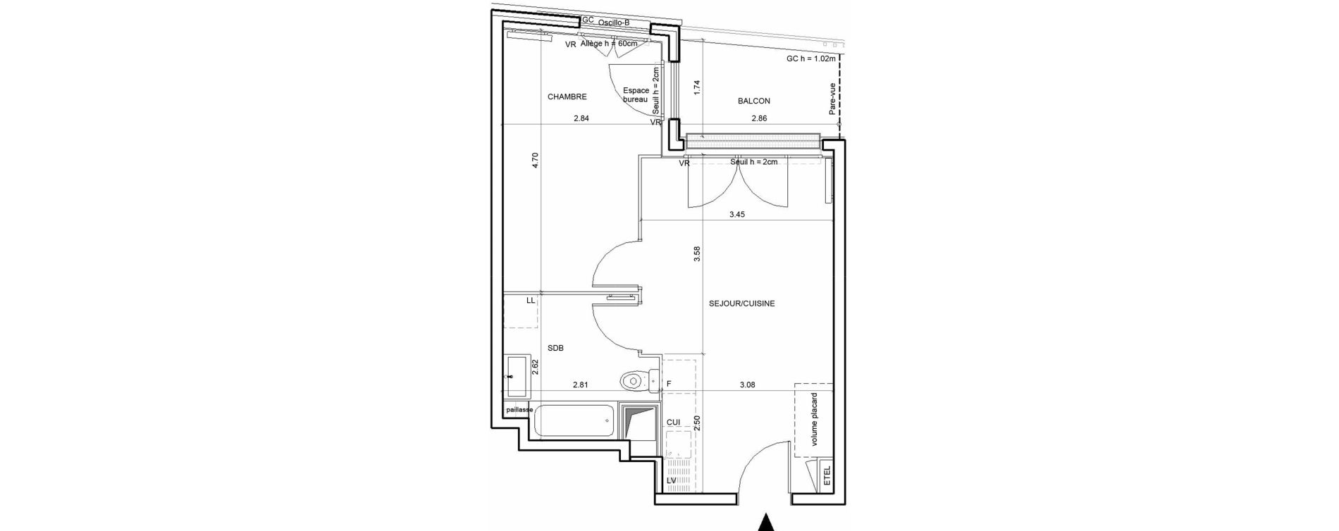 Appartement T2 de 38,02 m2 &agrave; Rouen Blossom park