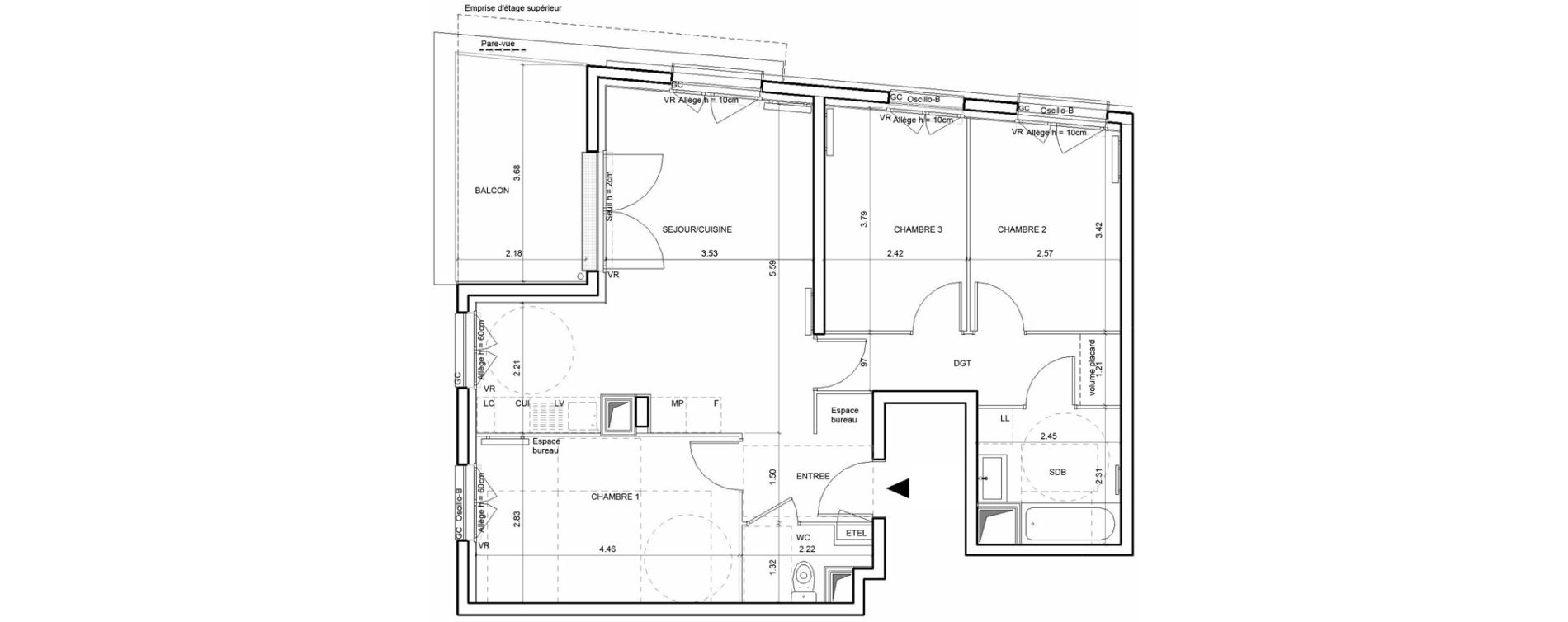 Appartement T4 de 72,04 m2 &agrave; Rouen Blossom park