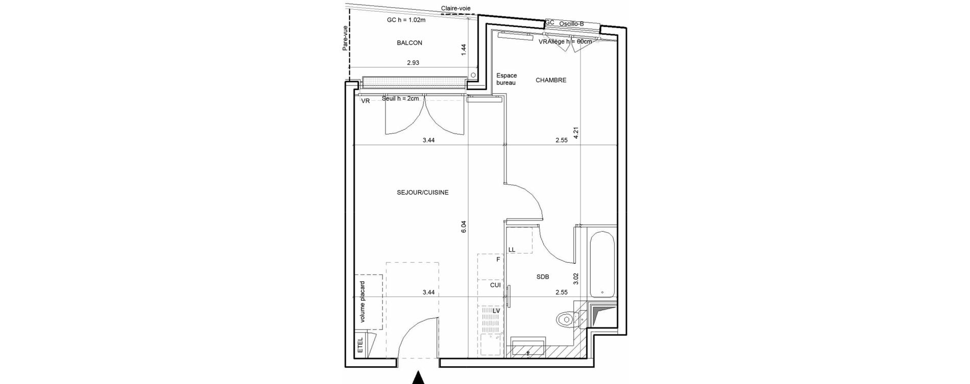 Appartement T2 de 38,80 m2 &agrave; Rouen Blossom park