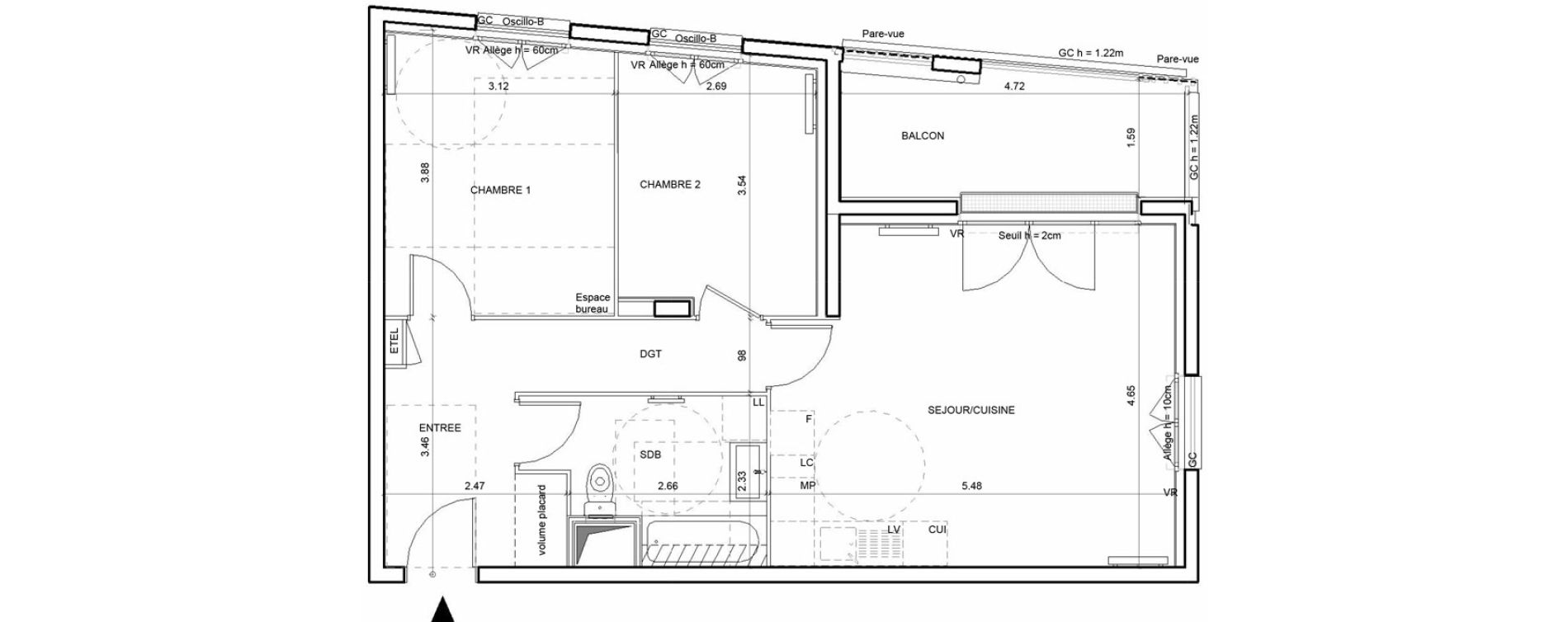 Appartement T3 de 61,28 m2 &agrave; Rouen Blossom park