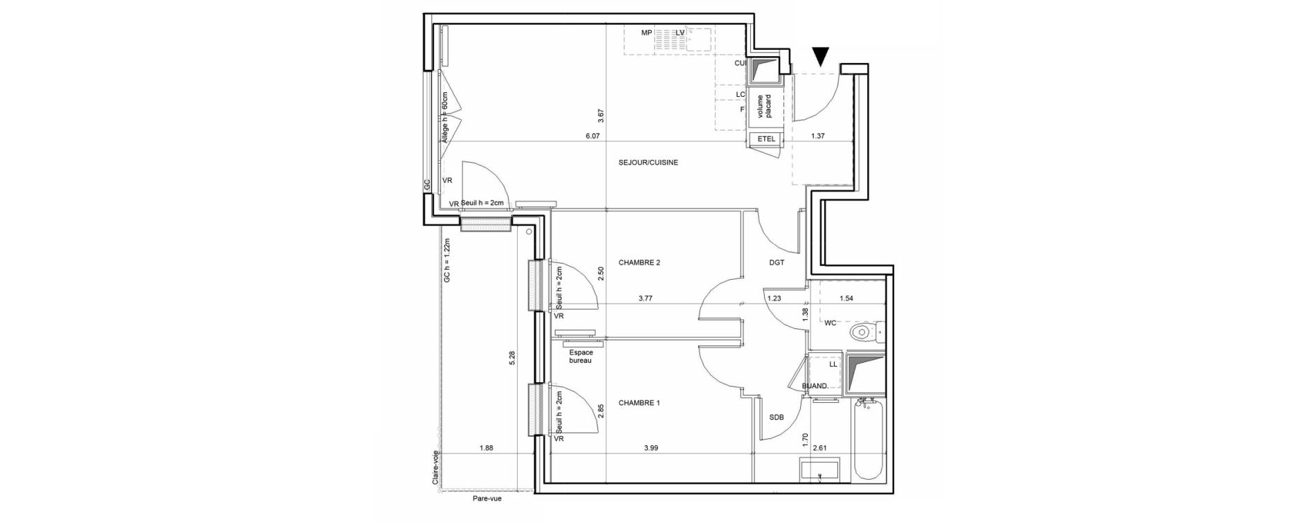 Appartement T3 de 59,19 m2 &agrave; Rouen Blossom park