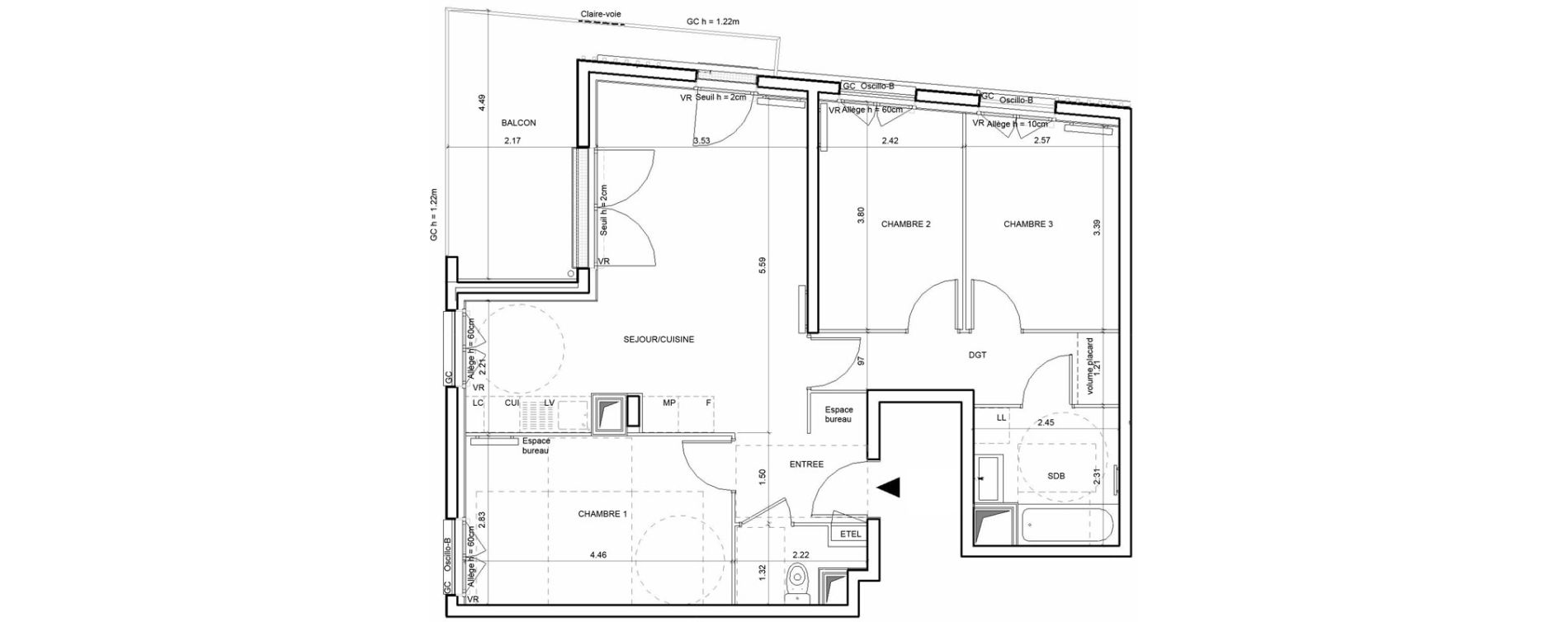 Appartement T4 de 72,03 m2 &agrave; Rouen Blossom park