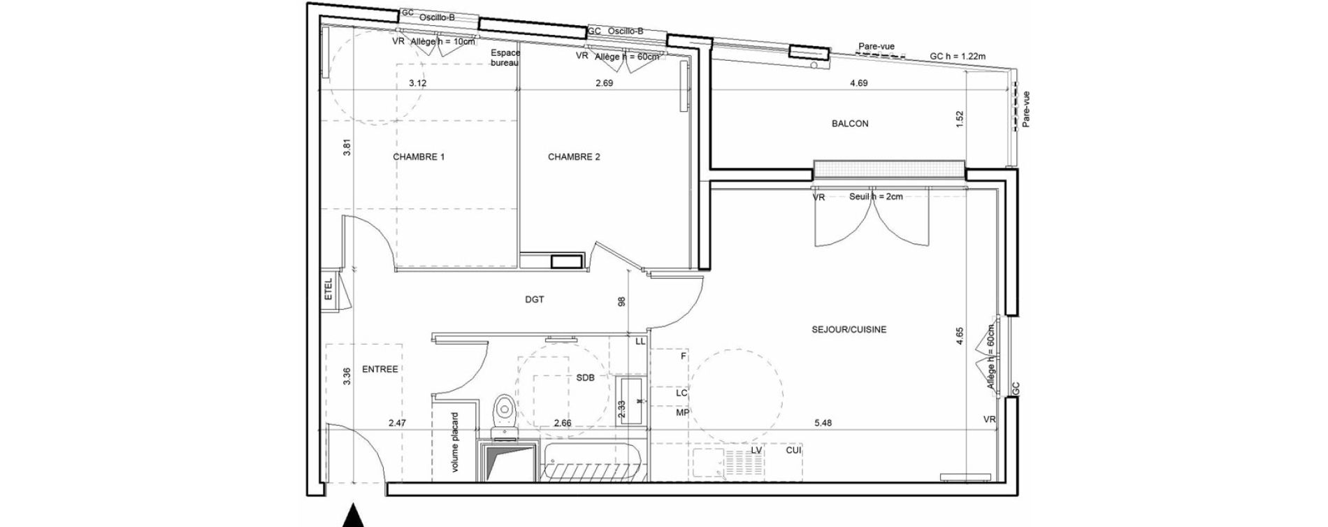 Appartement T3 de 61,28 m2 &agrave; Rouen Blossom park