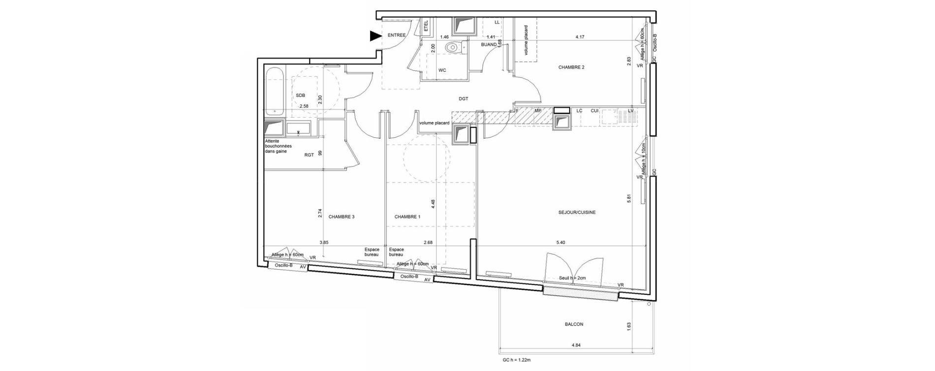 Appartement T4 de 89,46 m2 &agrave; Rouen Blossom park