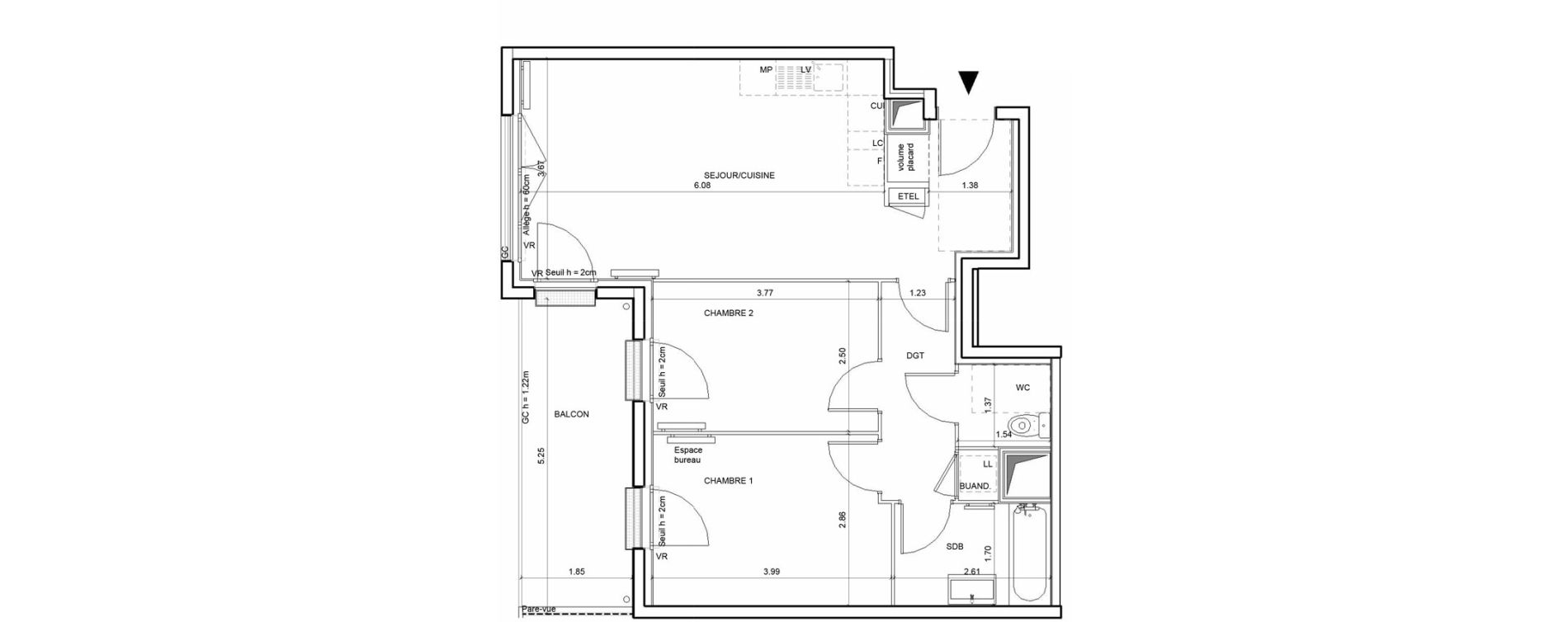 Appartement T3 de 59,21 m2 &agrave; Rouen Blossom park