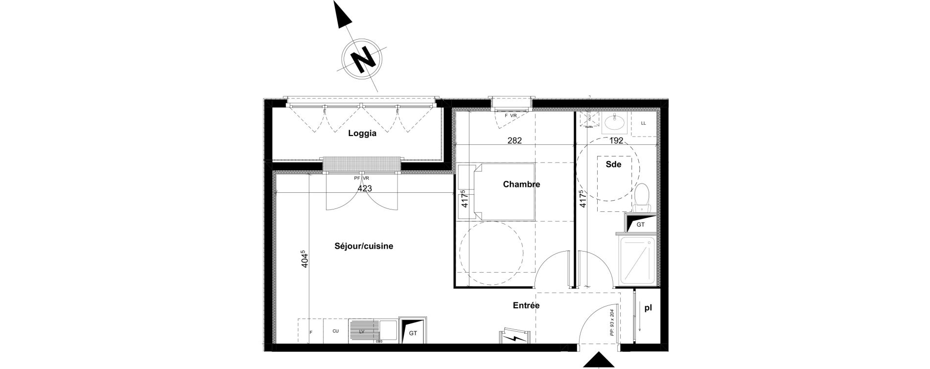 Appartement T2 de 42,30 m2 &agrave; Rouen Saint sever - orleans
