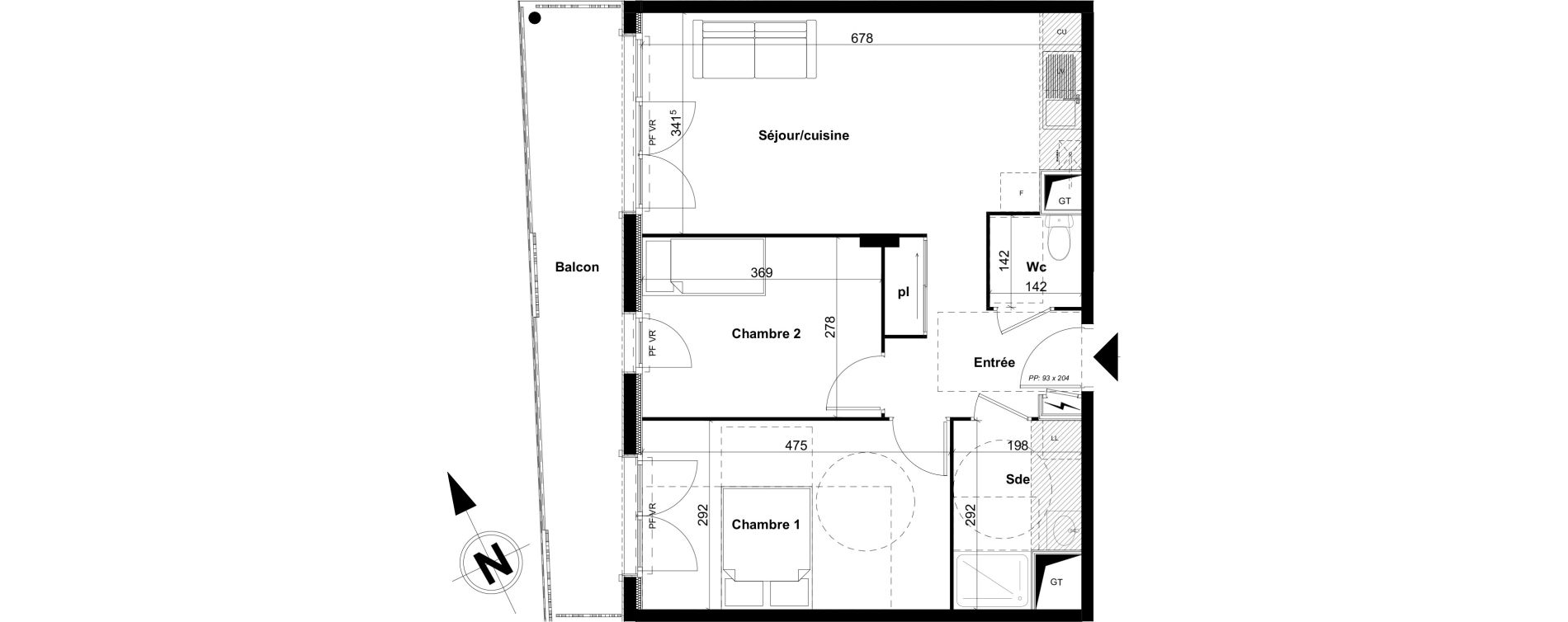 Appartement T3 de 59,90 m2 &agrave; Rouen Saint sever - orleans