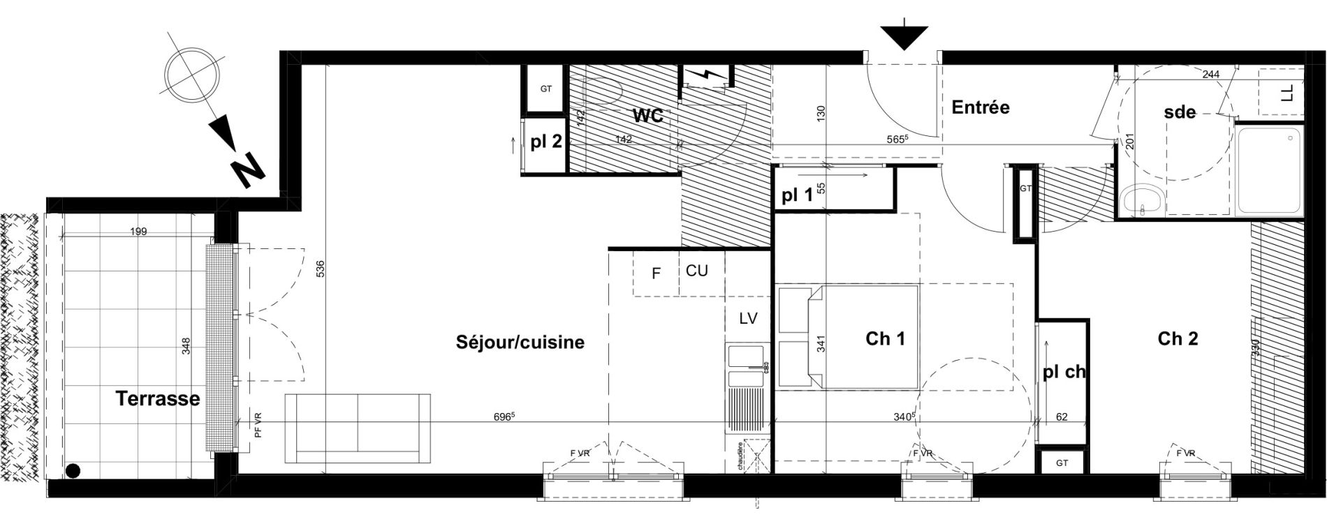 Appartement T3 de 70,51 m2 &agrave; Rouen Saint sever - orleans
