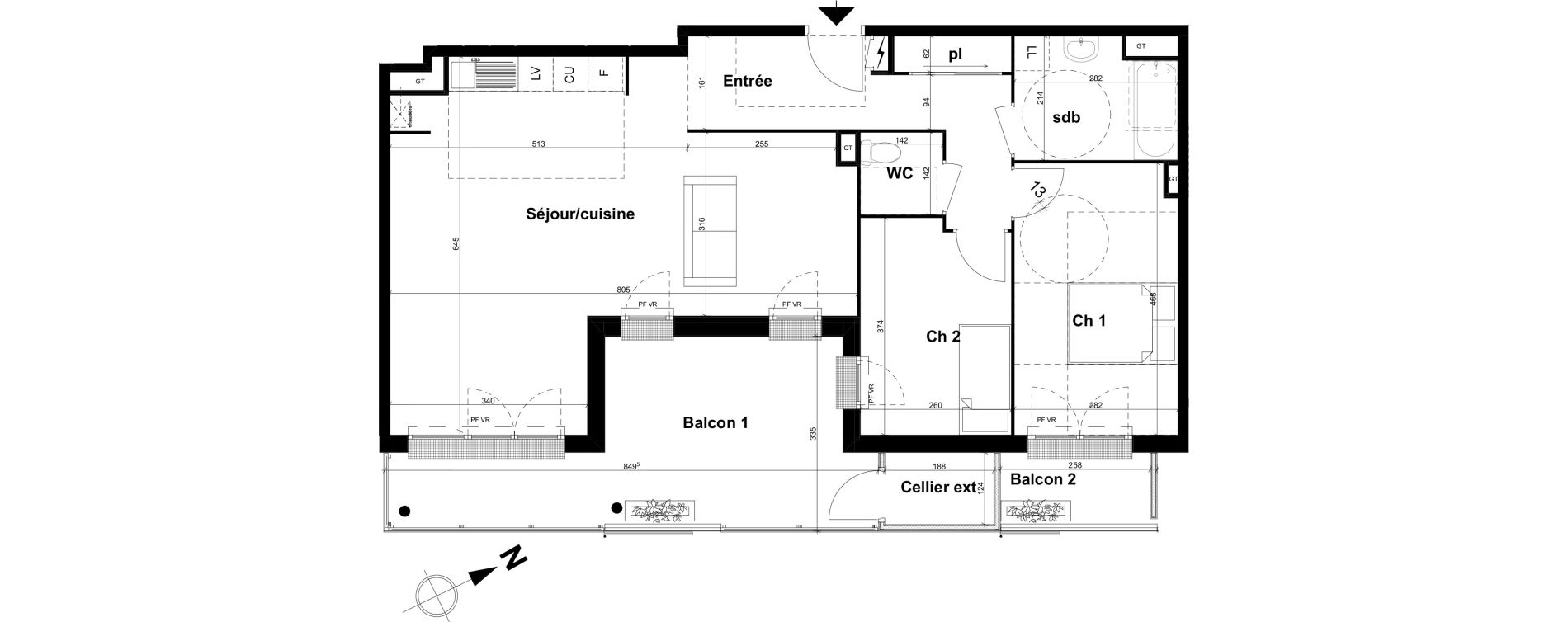 Appartement T3 de 78,84 m2 &agrave; Rouen Saint sever - orleans