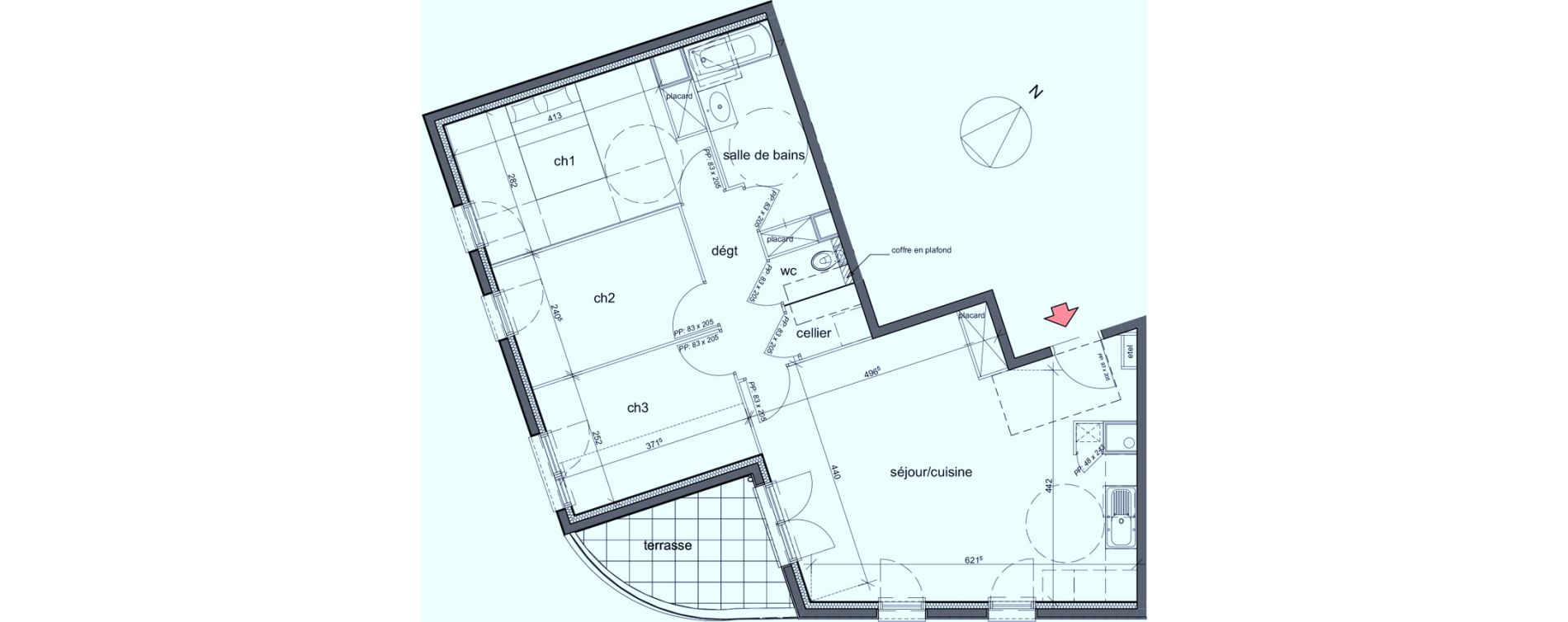 Appartement T4 de 79,02 m2 &agrave; Rouen Saint sever - orleans