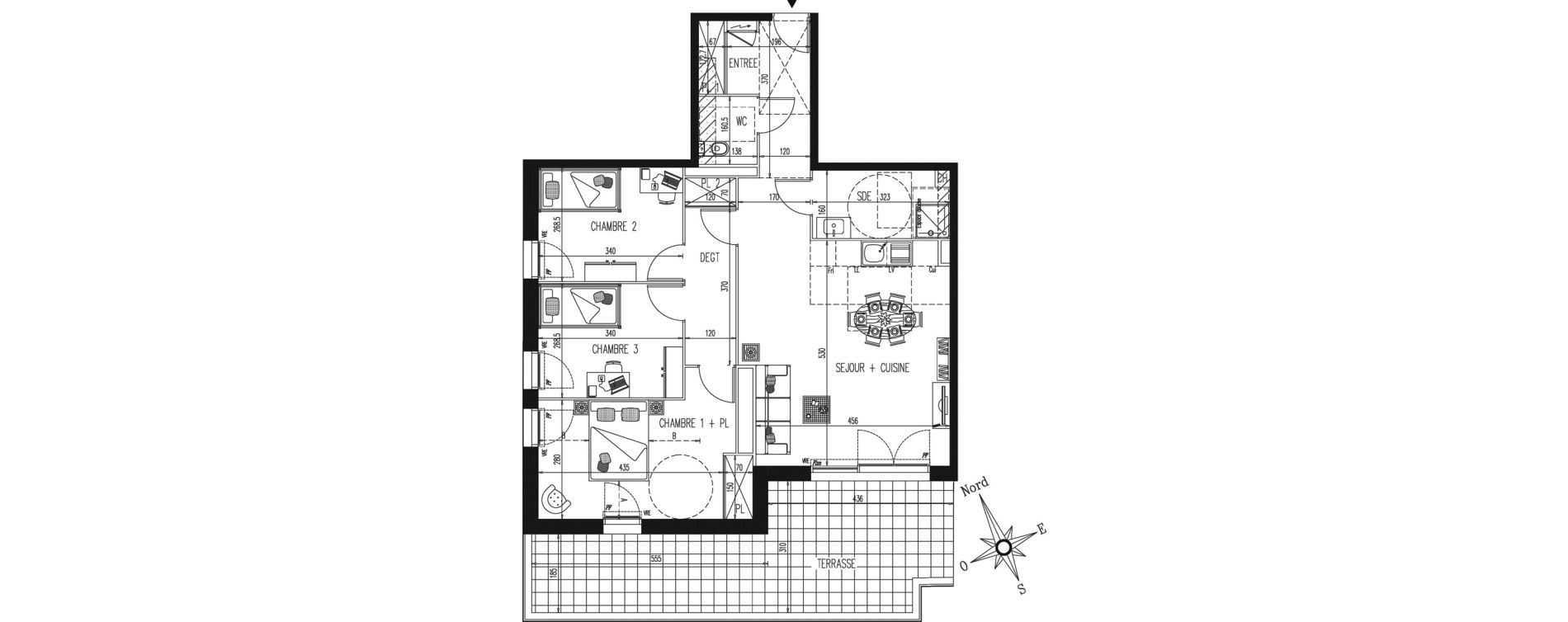 Appartement T4 de 79,87 m2 &agrave; Rouen Rouen les docks