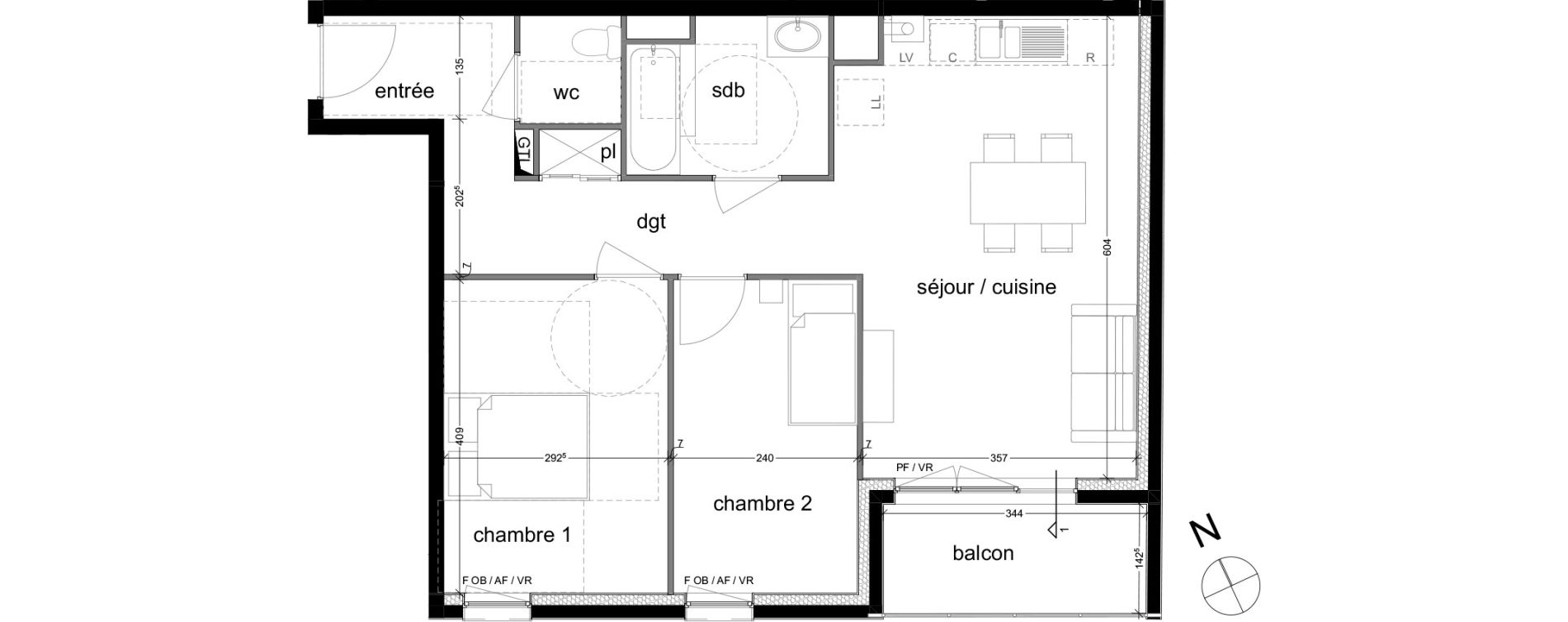 Appartement T3 de 62,37 m2 &agrave; Rouen Saint sever - orleans