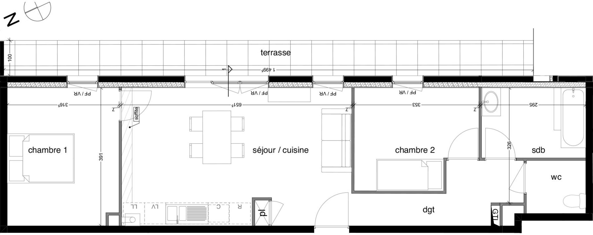 Appartement T3 de 61,32 m2 &agrave; Rouen Saint sever - orleans