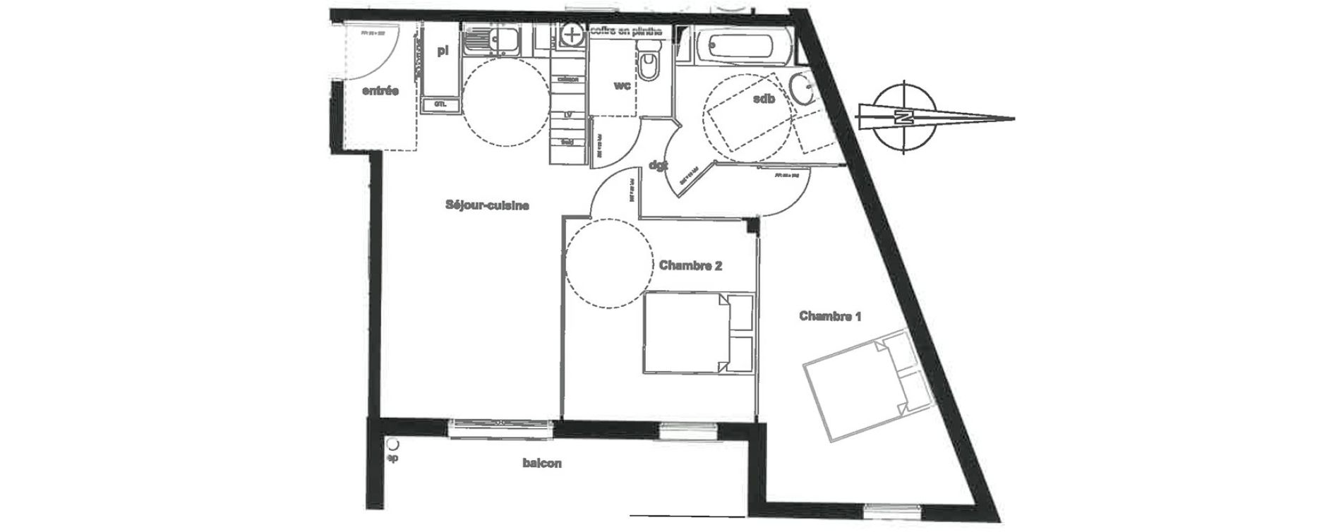 Appartement T3 de 60,05 m2 &agrave; Rouen Centre