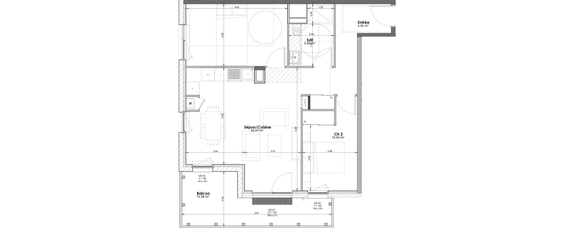 Appartement T3 de 61,76 m2 &agrave; Rouen Saint-nicaise